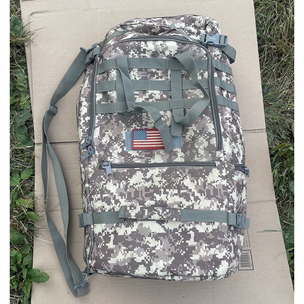 USA Flag Camo NRA Travel Duffle Bag /Backpack Convertible Bugout Bag 25" x 15"